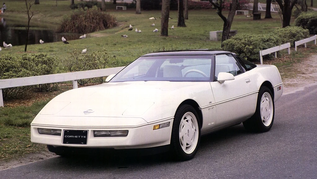 Click to Enlarge-Esc to Close Corvette Generations/C4/C4 1988 White coupe.webp
